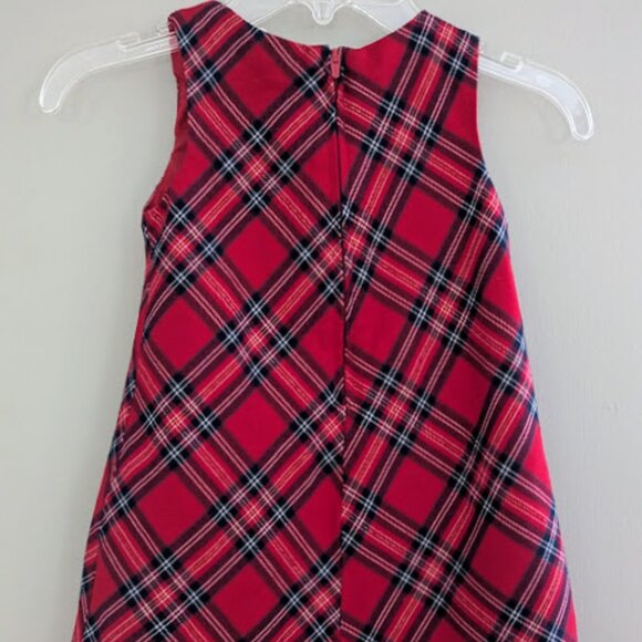 H&M Girls Red Checked Sleeveless Holiday Dress with Bow and Pockets Size 3 4 - Picture 2 of 8